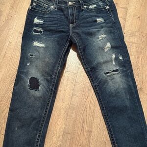 Miss Me Boyfriend Ankle 29 w x 27" Distressed Blue Jeans